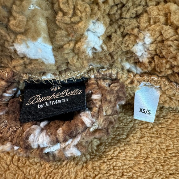 🎯NWOT BumbleBella by Jill Martin Sherpa Jacket Coat Brown Size XS/S - Picture 13 of 15